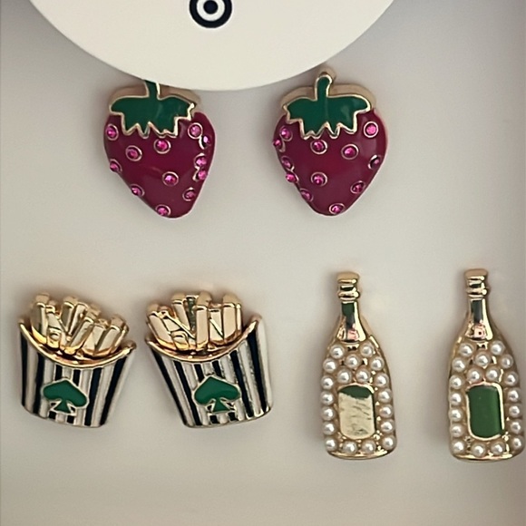 Kate Spade Red and Gold Earrings Set - Picture 5 of 7